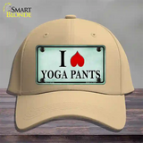 I Love Yoga Pants Novelty License Plate Hat Cotton / Khaki