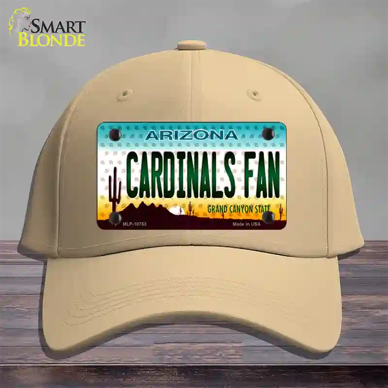 Cardinals Fan Arizona Novelty License Plate Hat Cotton / Khaki