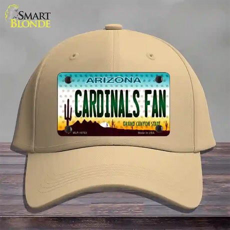 Cardinals Fan Arizona Novelty License Plate Hat Cotton / Khaki