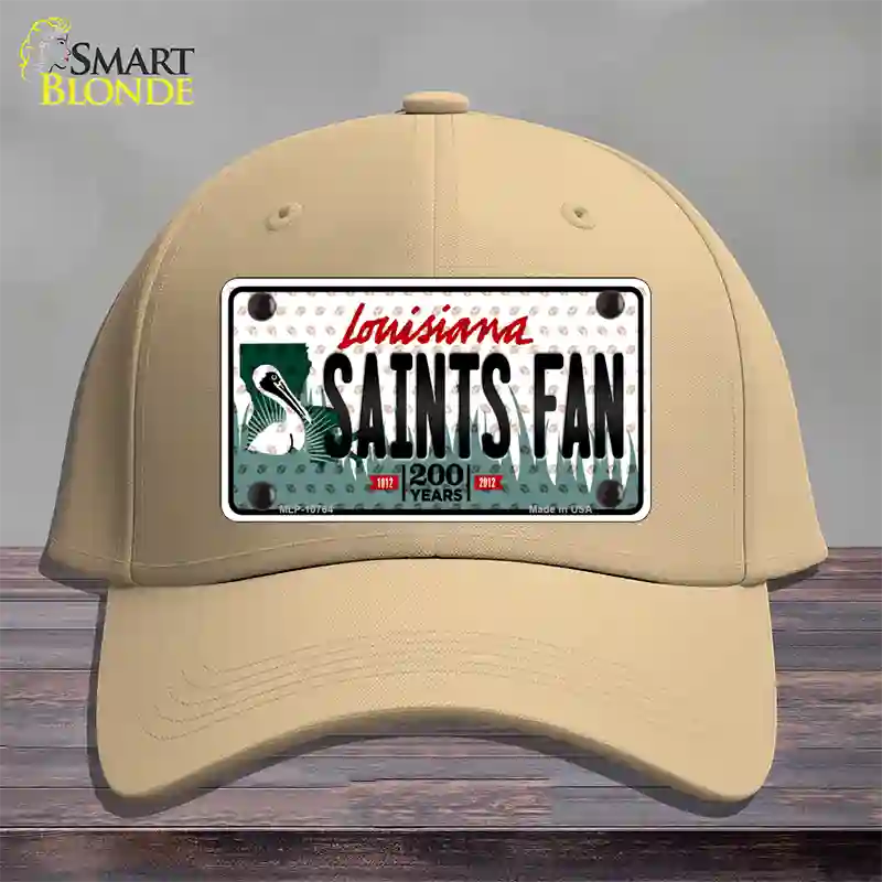 Saints Fan Louisiana Novelty License Plate Hat Cotton / Khaki