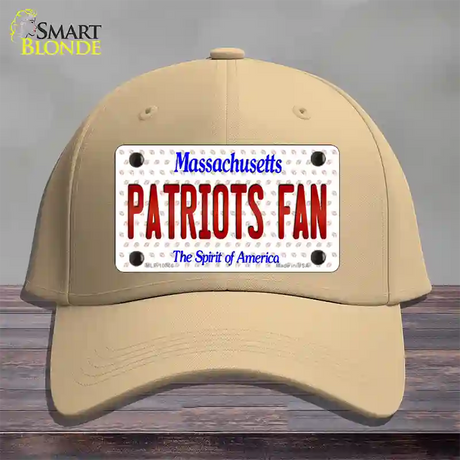 Patriots Fan Massachusetts Novelty License Plate Hat Cotton / Khaki