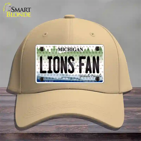 Lions Fan Michigan Novelty License Plate Hat Cotton / Khaki