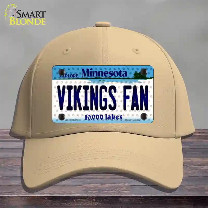 Vikings Fan Minnesota Novelty License Plate Hat Cotton / Khaki