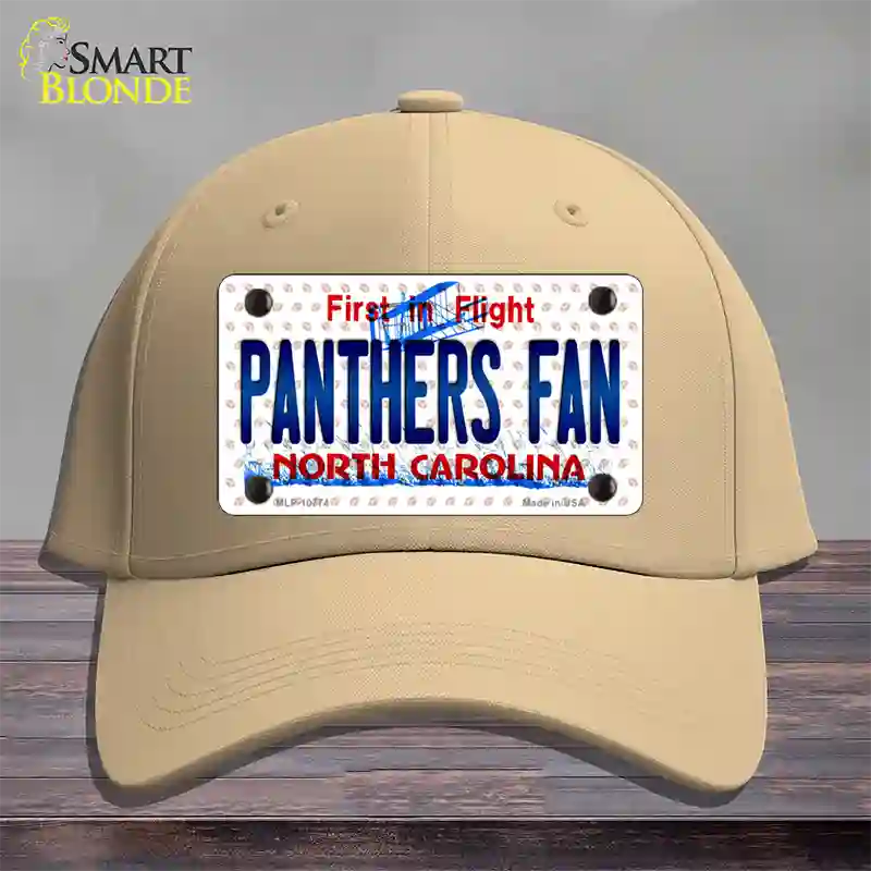 Panthers Fan North Carolina Novelty License Plate Hat Cotton / Khaki