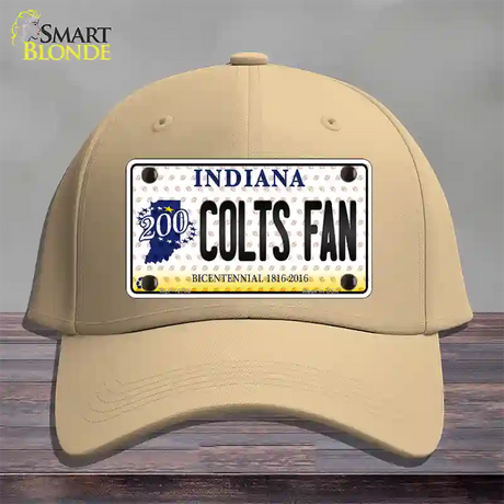 Colts Fan Bicentennial Indiana Novelty License Plate Hat Cotton / Khaki