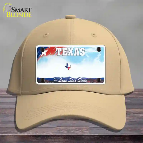 Texas New State Novelty License Plate Hat Cotton / Khaki