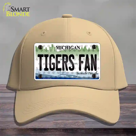 Tigers Fan Michigan Novelty License Plate Hat Cotton / Khaki