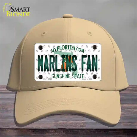 Marlins Fan Florida Novelty License Plate Hat Cotton / Khaki