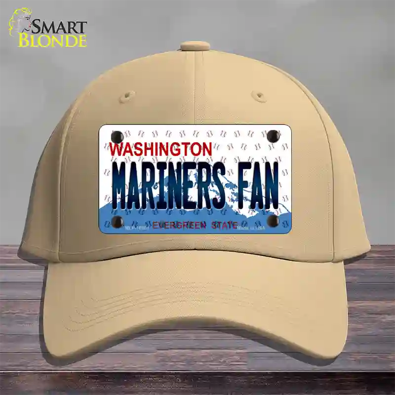 Mariners Fan Washington Novelty License Plate Hat Cotton / Khaki