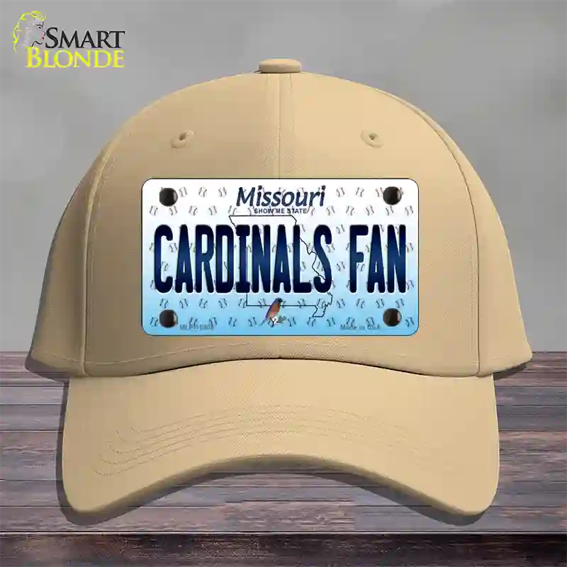 Cardinals Fan Missouri Novelty License Plate Hat Cotton / Khaki