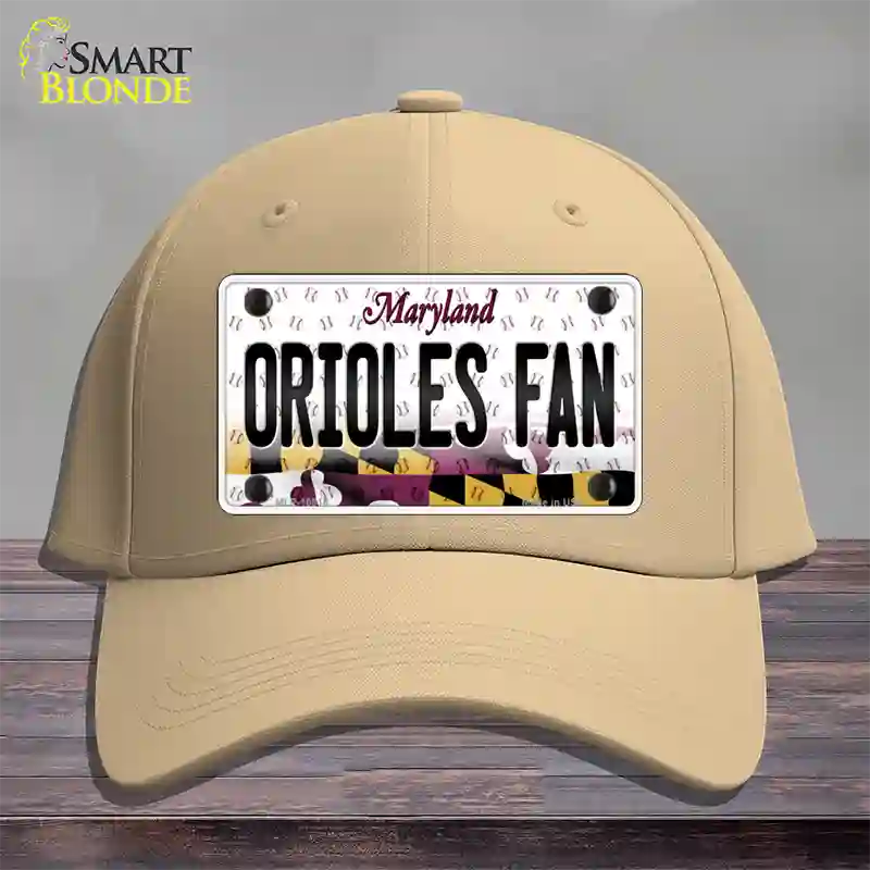 Orioles Fan Maryland Novelty License Plate Hat Cotton / Khaki