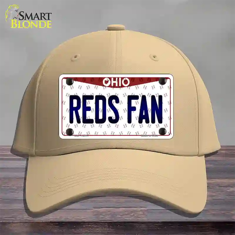 Reds Fan Ohio Novelty License Plate Hat Cotton / Khaki