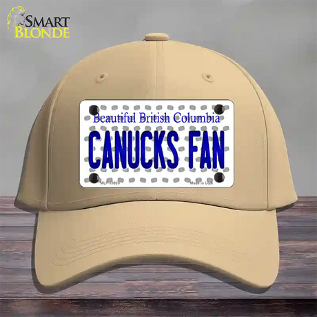 Canucks Fan British Columbia Novelty License Plate Hat Cotton / Khaki