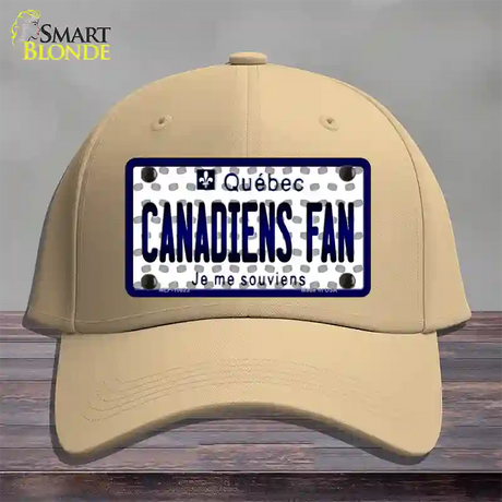 Canadiens Fan Quebec Novelty License Plate Hat Cotton / Khaki