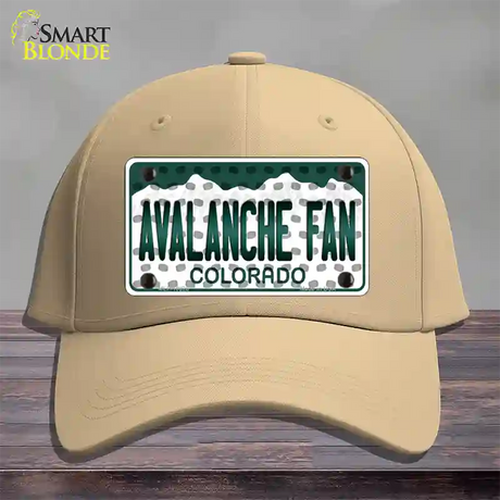 Avalanche Fan Colorado Novelty License Plate Hat Cotton / Khaki