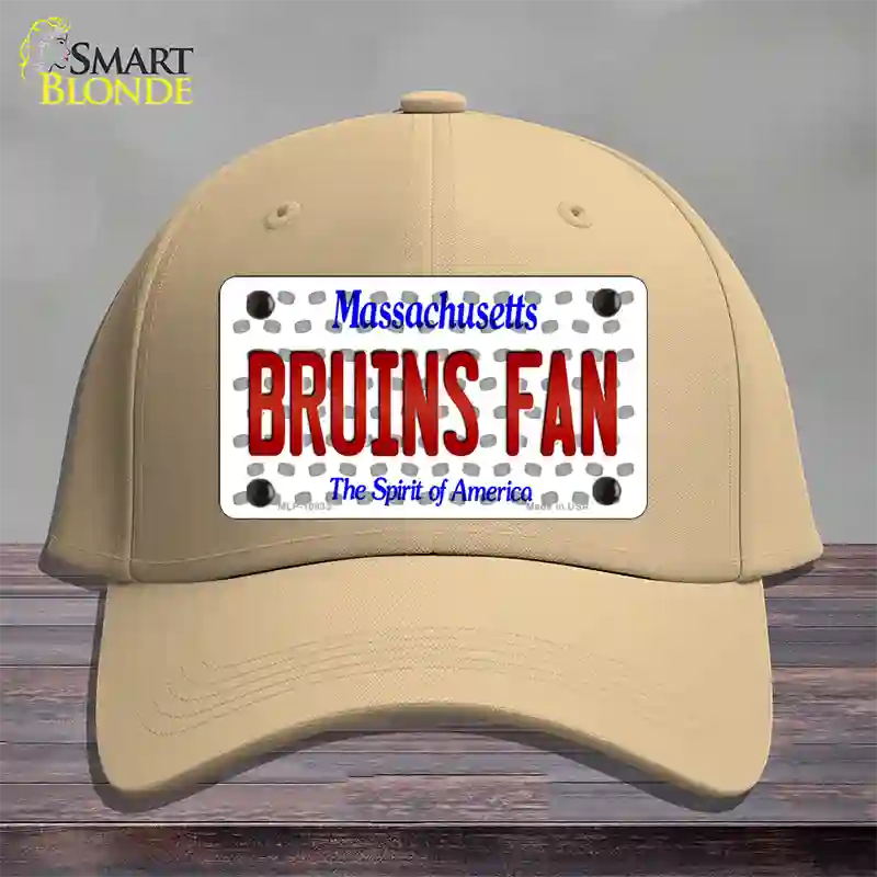 Bruins Fan Massachusetts Novelty License Plate Hat Cotton / Khaki