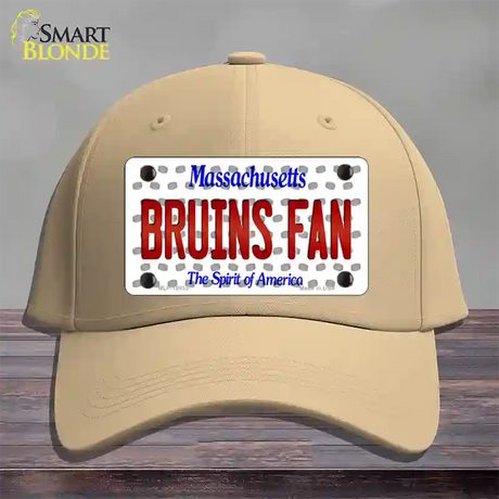 Bruins Fan Massachusetts Novelty License Plate Hat Cotton / Khaki