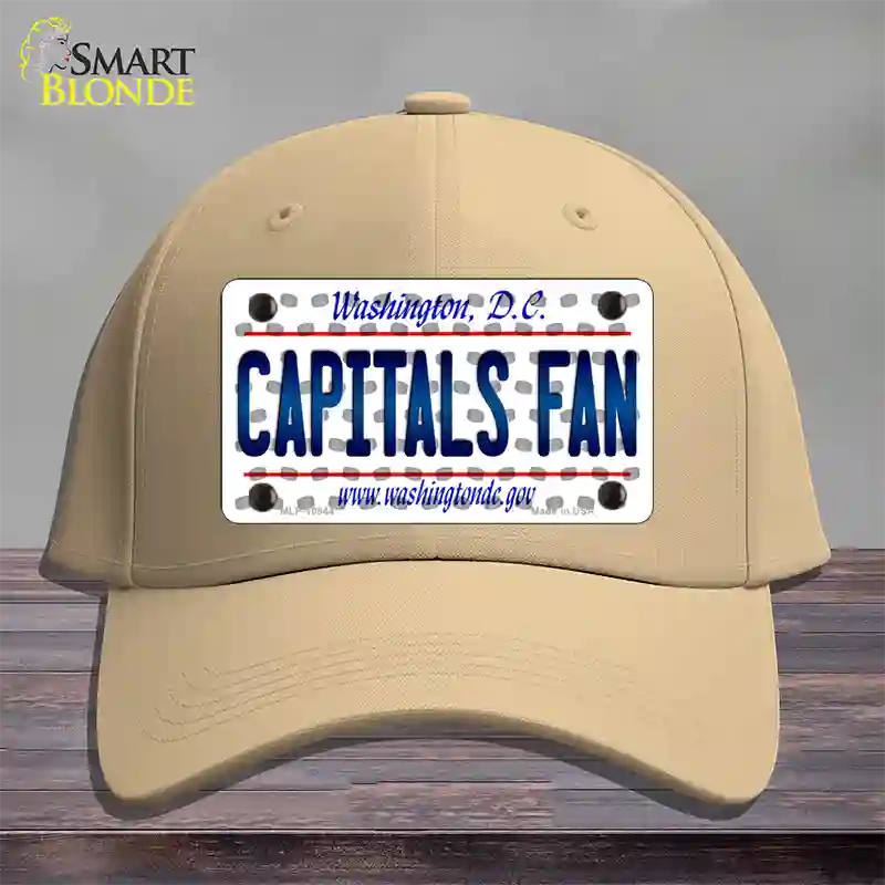 Capitals Fan Washington DC Novelty License Plate Hat Cotton / Khaki