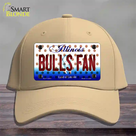 Bulls Fan Illinois Novelty License Plate Hat Cotton / Khaki