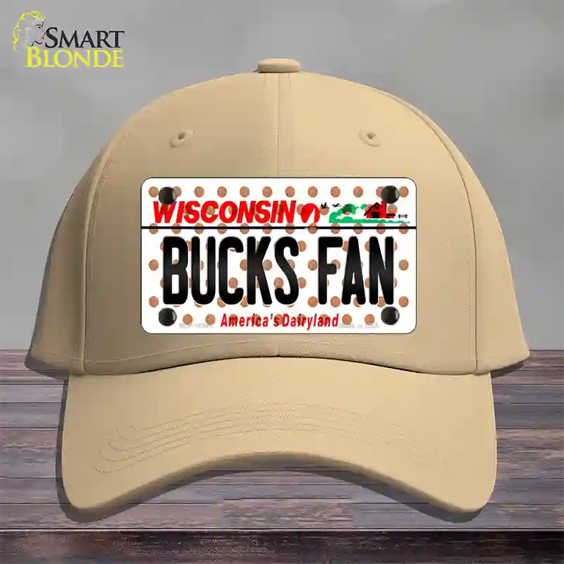 Bucks Fan Wisconsin Novelty License Plate Hat Cotton / Khaki