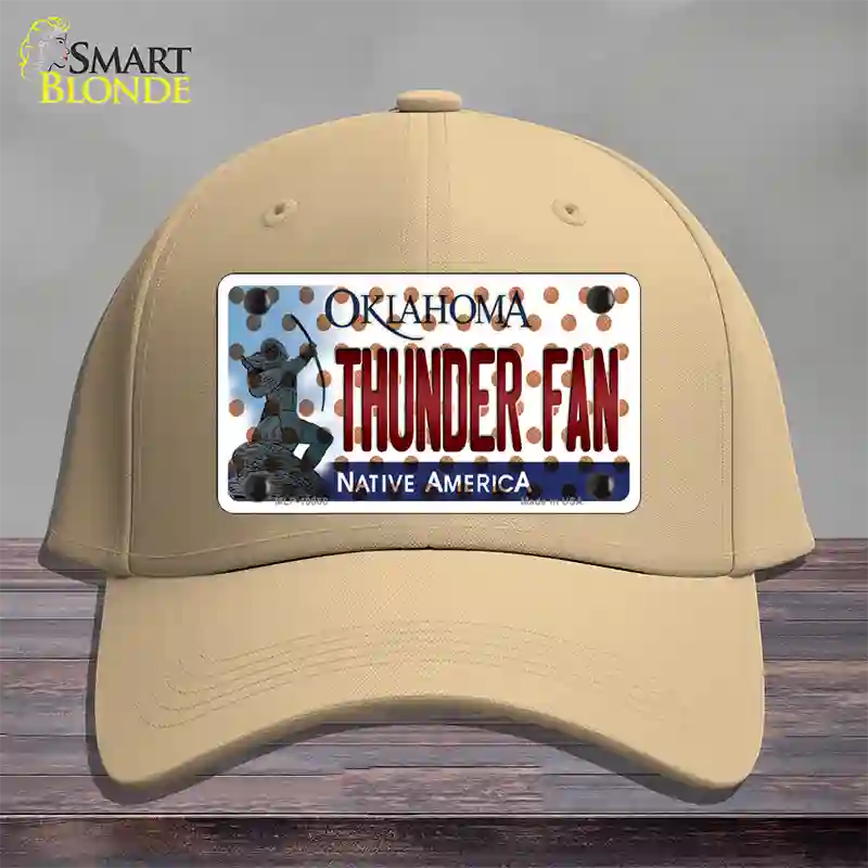 Thunder Fan Oklahoma Novelty License Plate Hat Cotton / Khaki