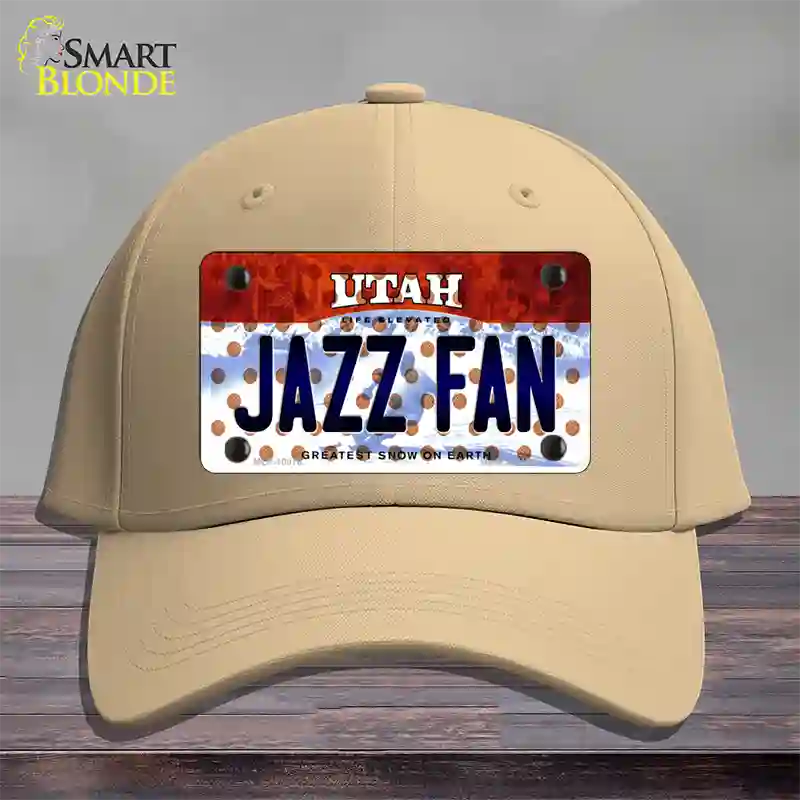 Jazz Fan Utah Novelty License Plate Hat Cotton / Khaki