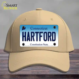 Hartford Connecticut Novelty License Plate Hat Cotton / Khaki