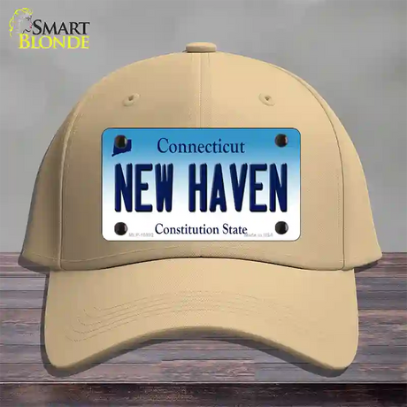 New Haven Connecticut Novelty License Plate Hat Cotton / Khaki