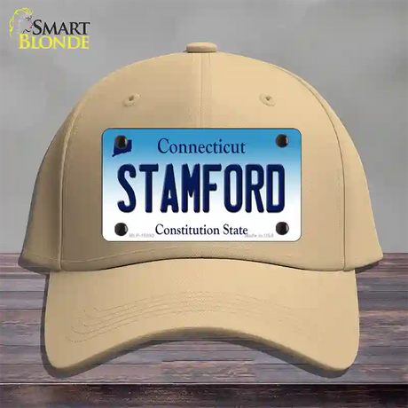 Stamford Connecticut Novelty License Plate Hat Cotton / Khaki