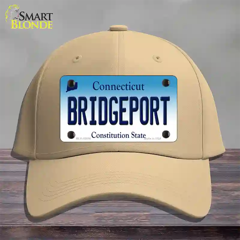 Bridgeport Connecticut Novelty License Plate Hat Cotton / Khaki