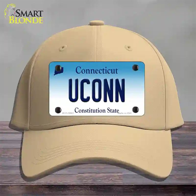 UConn Connecticut Novelty License Plate Hat Cotton / Khaki