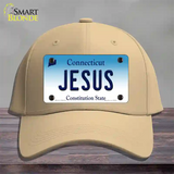 Jesus Connecticut Novelty License Plate Hat Cotton / Khaki