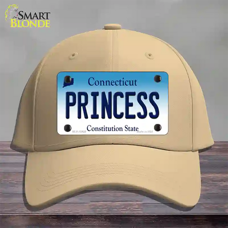 Princess Connecticut Novelty License Plate Hat Cotton / Khaki