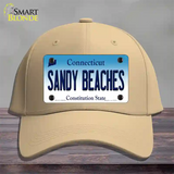 Sandy Beaches Connecticut Novelty License Plate Hat Cotton / Khaki