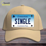 Single Connecticut Novelty License Plate Hat Cotton / Khaki