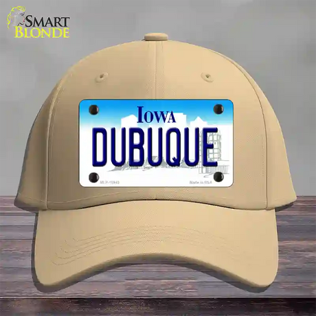 Dubuque Iowa Novelty License Plate Hat Cotton / Khaki