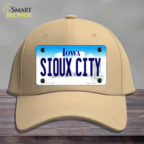 Sioux City Iowa Novelty License Plate Hat Cotton / Khaki