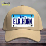 Elk Horn Iowa Novelty License Plate Hat Cotton / Khaki