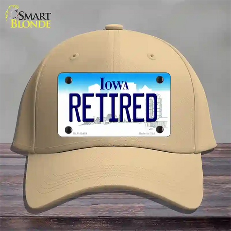 Retired Iowa Novelty License Plate Hat Cotton / Khaki