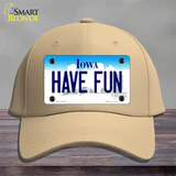 Have Fun Iowa Novelty License Plate Hat Cotton / Khaki