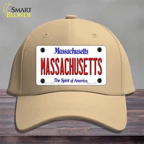 Massachusetts State Novelty License Plate Hat Cotton / Khaki