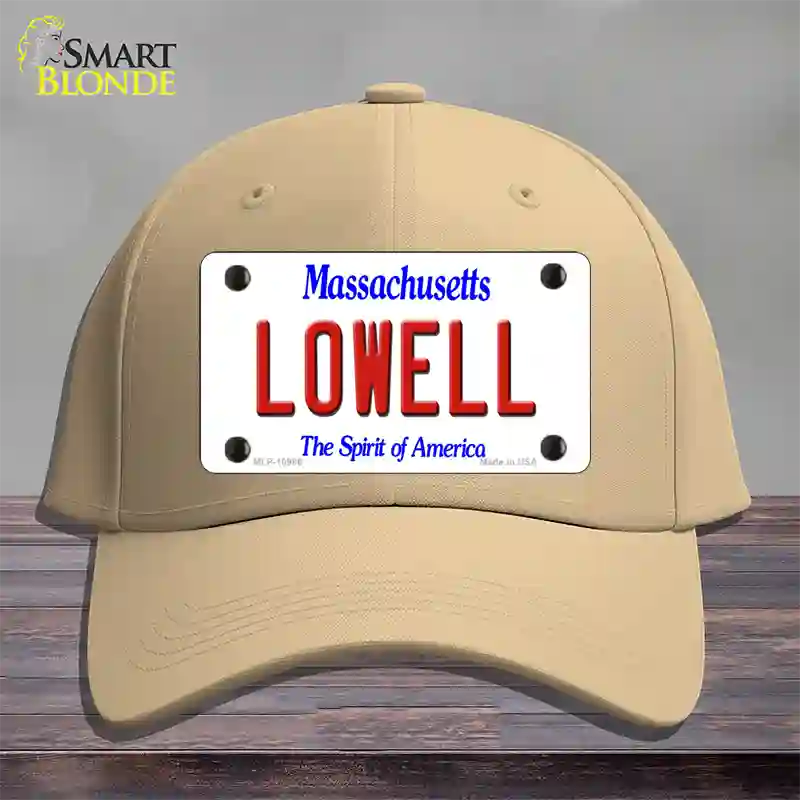 Lowell Massachusetts Novelty License Plate Hat Cotton / Khaki