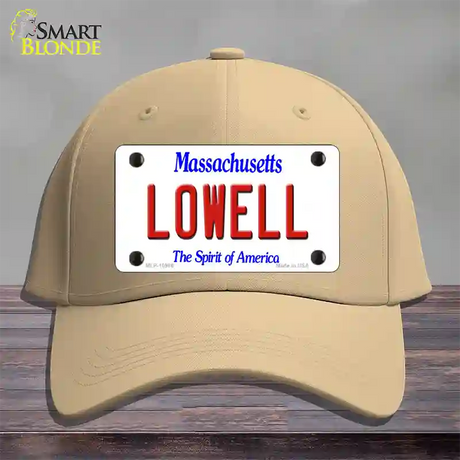 Lowell Massachusetts Novelty License Plate Hat Cotton / Khaki