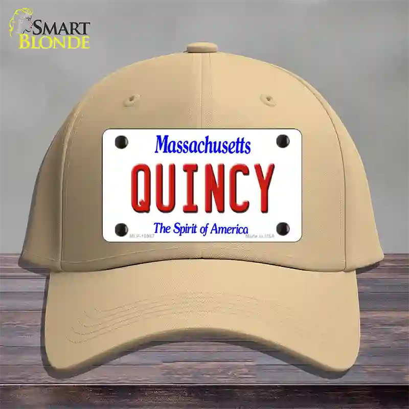 Quincy Massachusetts Novelty License Plate Hat Cotton / Khaki