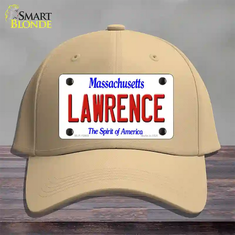 Lawrence Massachusetts Novelty License Plate Hat Cotton / Khaki