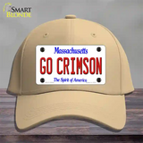 Go Crimson Massachusetts Novelty License Plate Hat Cotton / Khaki