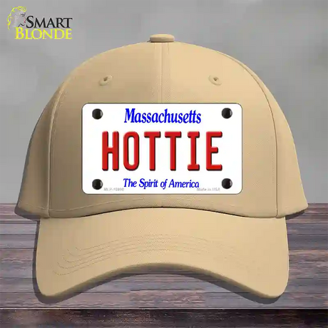 Hottie Massachusetts Novelty License Plate Hat Cotton / Khaki