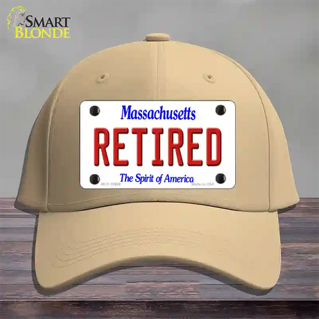 Retired Massachusetts Novelty License Plate Hat Cotton / Khaki