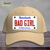 Bad Girl Massachusetts Novelty License Plate Hat Cotton / Khaki