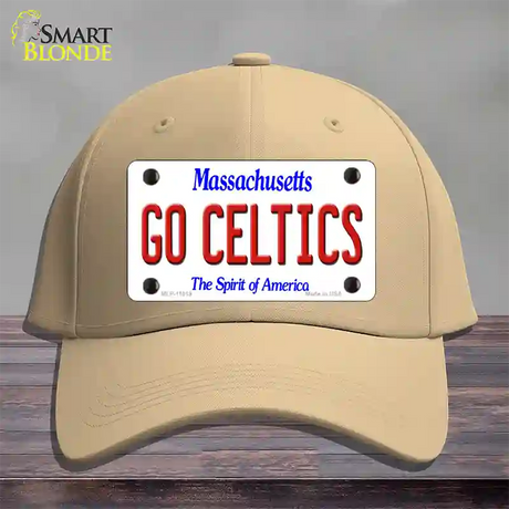 Go Celtics Massachusetts Novelty License Plate Hat Cotton / Khaki